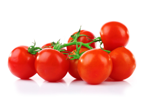 Группа помидоров черри, изолированных на белом
 - Фото, изображение