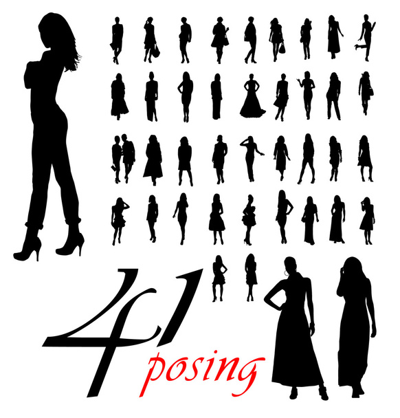 High quality silhouettes - Vector, Image