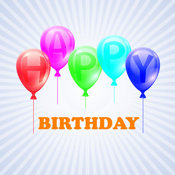 Feliz Aniversário. Ilustração de balões com letras
 - Vetor, Imagem