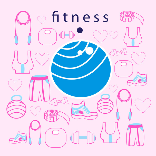 fitness ball on background - Vector, Image