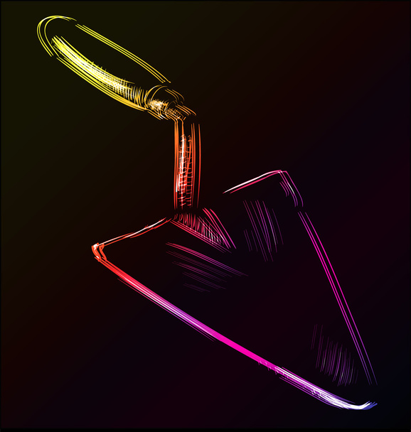 Glowing spatula sketch icon - Vektor, kép