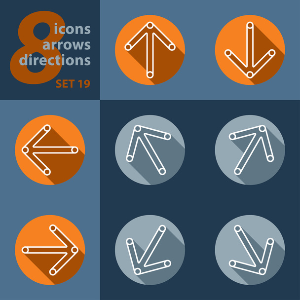 conjunto de ocho iconos - con flechas
 - Vector, imagen