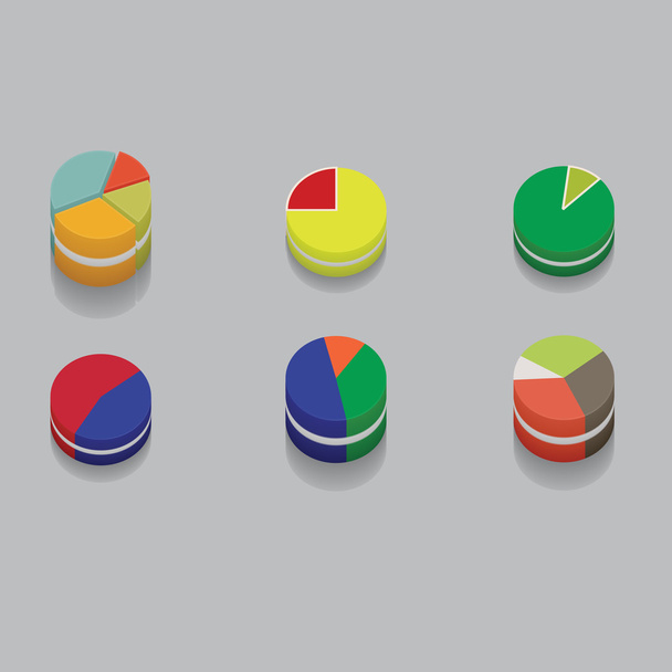set of 3D pie charts. business items without numbers - ベクター画像