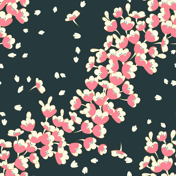 wzór z sakura kwiaty - Wektor, obraz