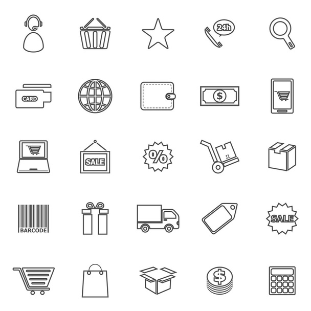 Iconos de línea de comercio electrónico sobre fondo blanco
 - Vector, imagen