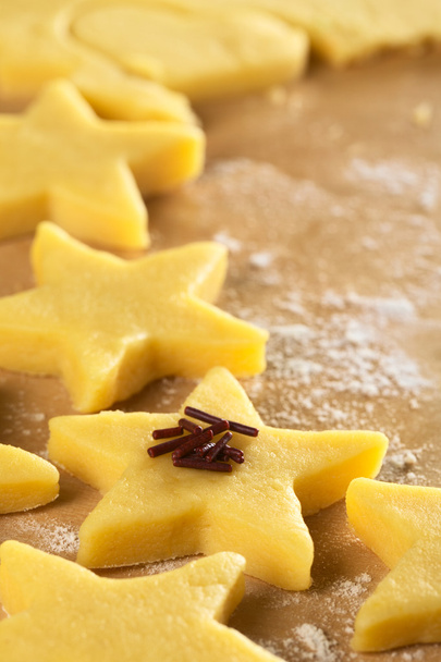 niewypiekanych ciasteczka w kształcie gwiazdy - Zdjęcie, obraz