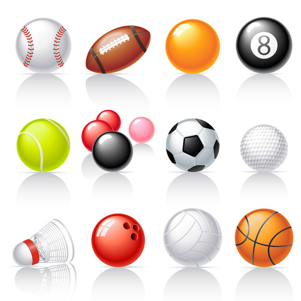 Iconos de equipamiento deportivo
 - Vector, Imagen