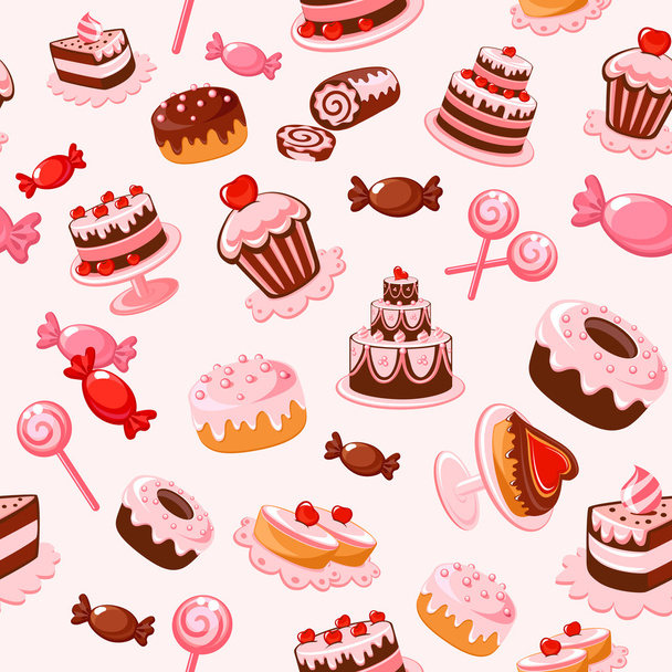 Sweet seamless background - Vector, Image