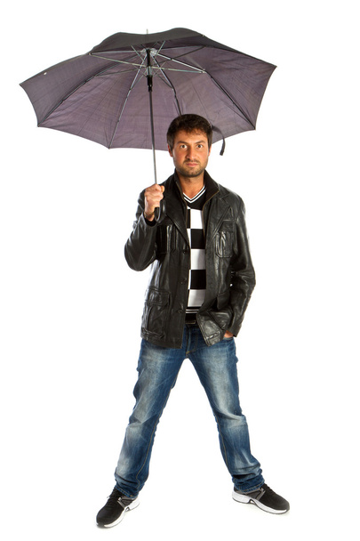 Boy with umbrella - Foto, afbeelding