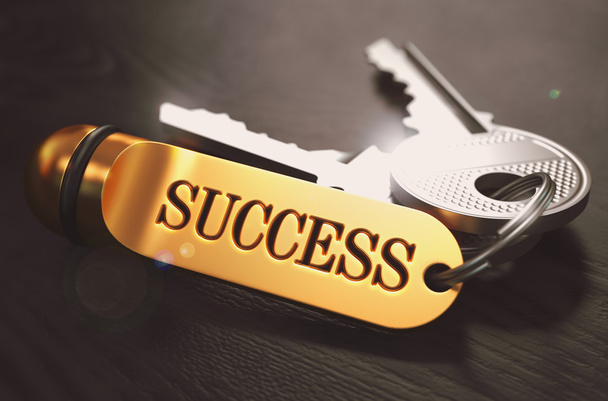 Les clés du succès. Concept sur porte-clés doré
. - Photo, image