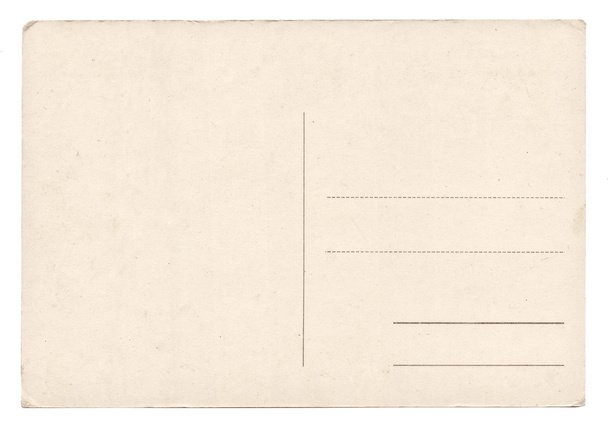 Puste pocztówka starodawny stary na białym tle  - Zdjęcie, obraz