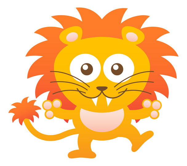 Carino leone giallo sorridente
 - Vettoriali, immagini