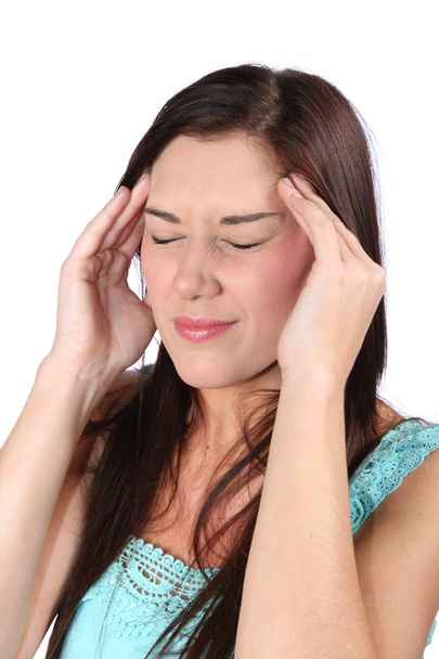 Beautiful Brunette Woman with Headache - Фото, зображення