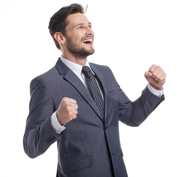 happy businessman in suit - Φωτογραφία, εικόνα