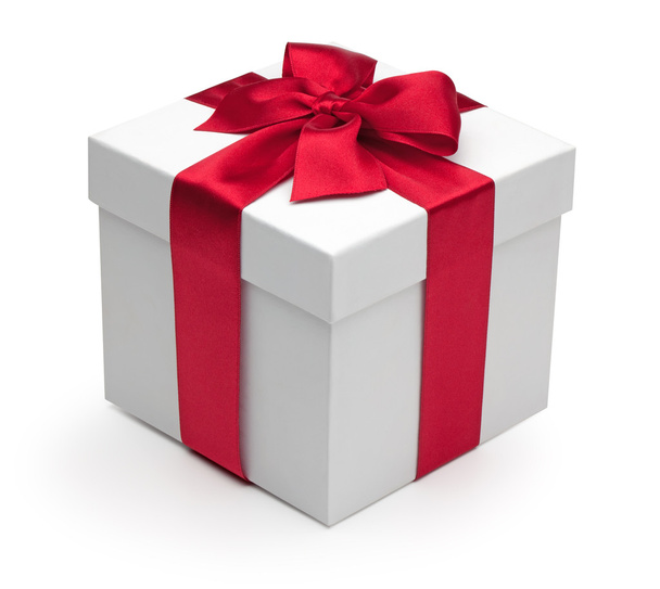 Gift box with red ribbon. - Photo, Image