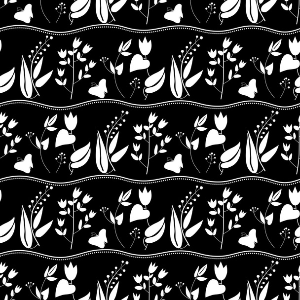  flowers seamless pattern - Vector, Image