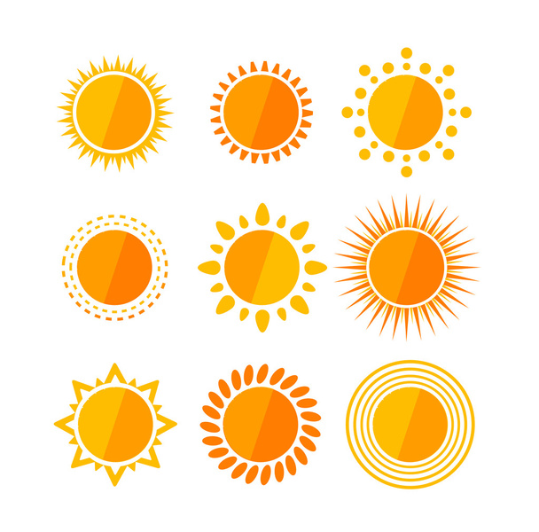 ベクトル太陽フラット セット - ベクター画像