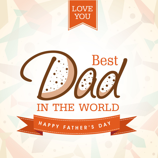 Greeting card with stylish text for Father's Day. - Vector, Imagen