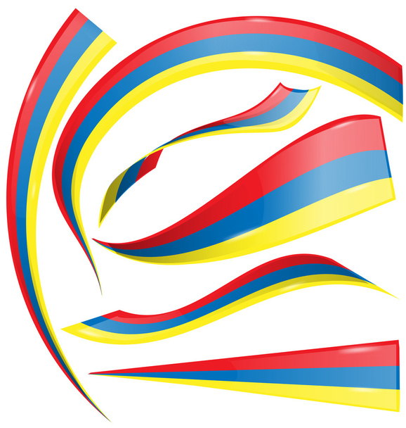 colombia impostare bandiera isolata su bianco
 - Vettoriali, immagini