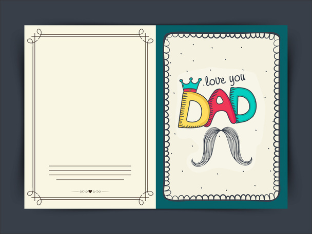 Happy Father's Day celebration greeting card design. - Vector, Imagen