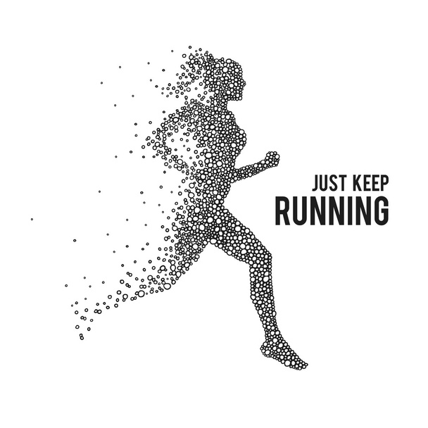 Running woman on white - Vector, Image
