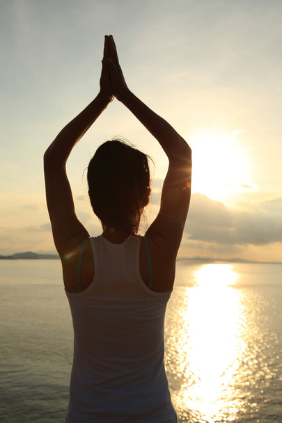 Egészséges jóga nő meditáció - Fotó, kép