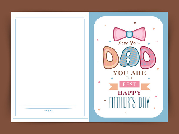 Greeting card for Happy Father's Day celebration. - Vector, afbeelding