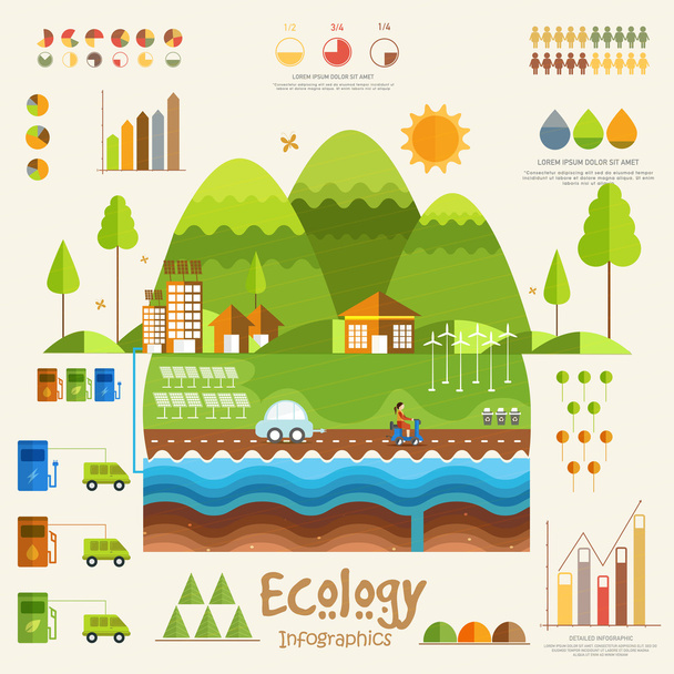 Creative ecology infographic elements. - Vektor, Bild