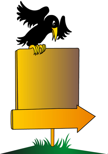 The Raven with arrow and message - Vector, imagen