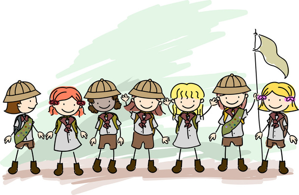 meisje scouts doodle - Foto, afbeelding