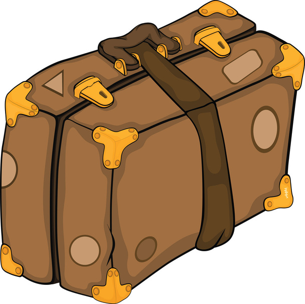 Old suitcase.Cartoon - Vector, afbeelding