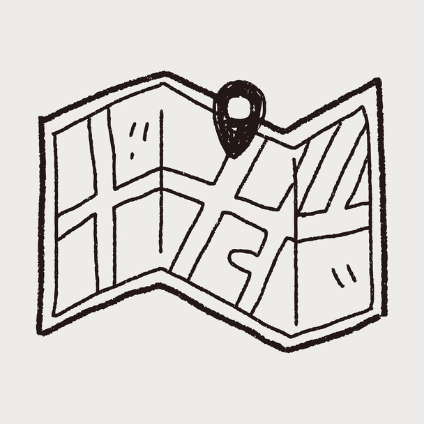 map location doodle - Vector, Image