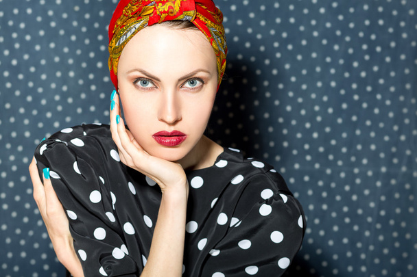 Polka dots fashion woman - Photo, image