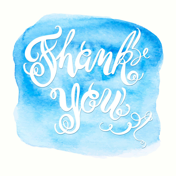 Calligraphic hand drawn watercolor lettering vector poster."Than - ベクター画像