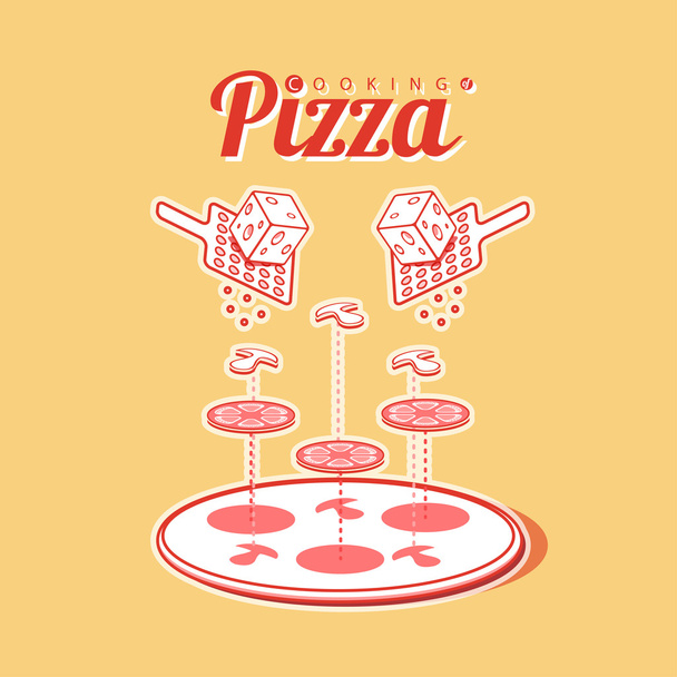 Cooking of pizza  poster - Vetor, Imagem