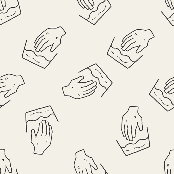 wash hand doodle seamless pattern background - Vector, Image