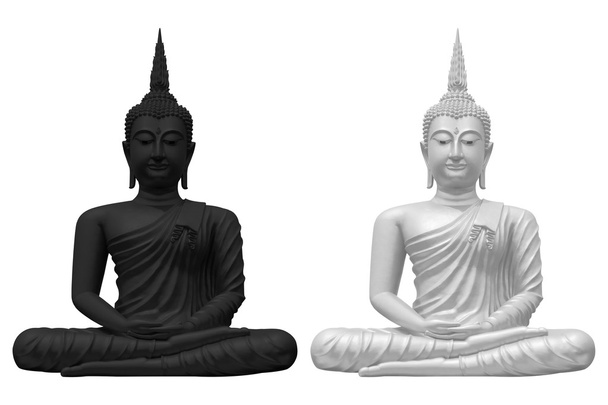 Černá a bílá Buddha  - Fotografie, Obrázek