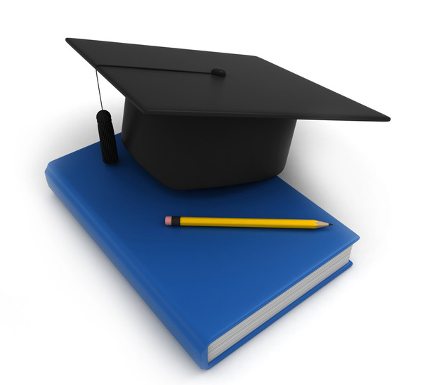 Graduation Cap Book and Pencil - Photo, Image