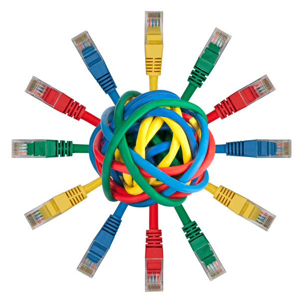 Цветные кабели с сетевыми вилами
 - Фото, изображение