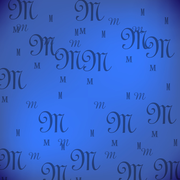 Letters pattern on blue - Vector, Image