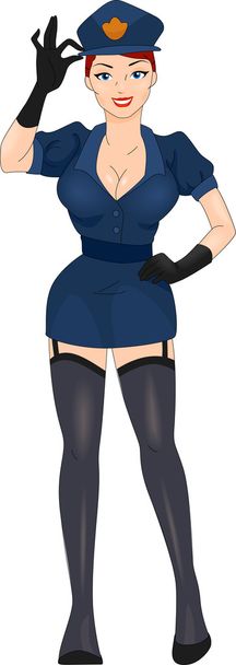 Pin-up Girl w mundurze policjanta - Zdjęcie, obraz