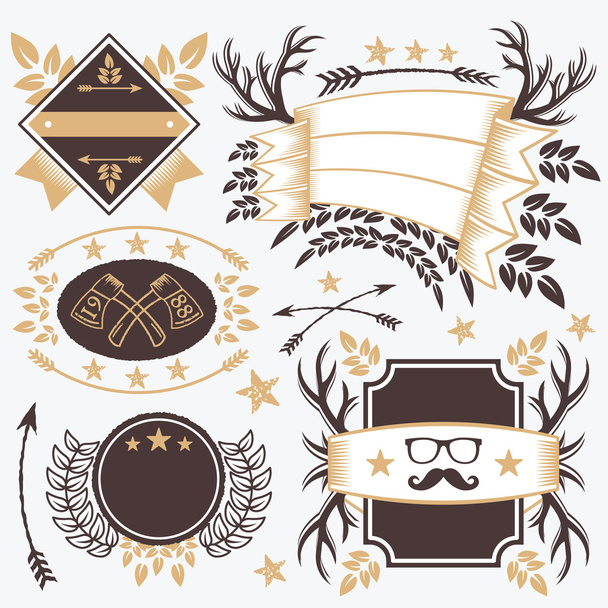 Trendy stickers, badges and ribbons templates. Set 2 - Vetor, Imagem