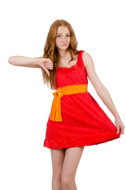 Pretty young girl in red dress - Photo, image