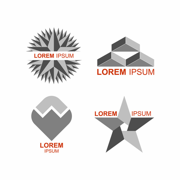 Set of logos in grey. Vector icons templates. - Vector, Image