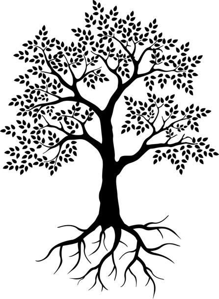 Силуэт черного дерева для вашего дизайна
 - Вектор,изображение