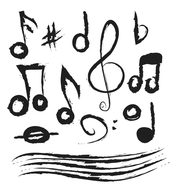Set of music notes, doodle  illustration - Φωτογραφία, εικόνα