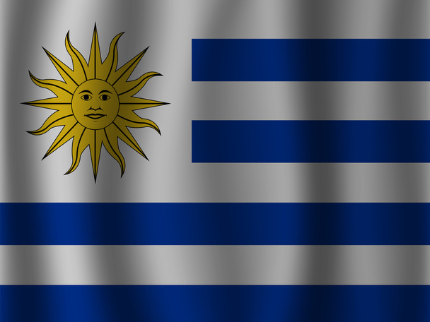 Urugwaj macha flagą - Wektor, obraz