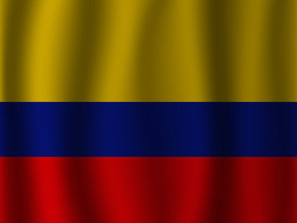 Kolumbianer schwenken Flagge - Vektor, Bild