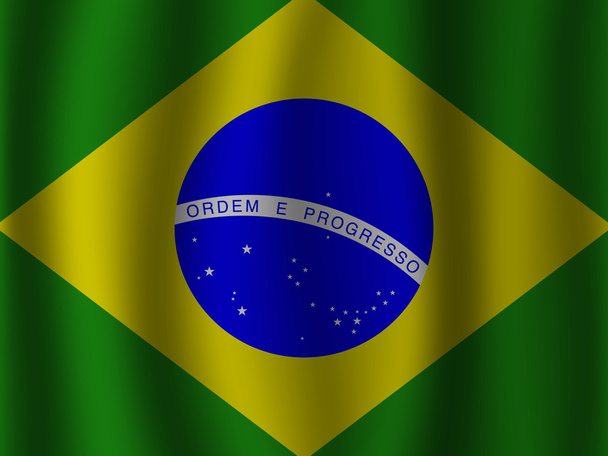 Brazil Zászlóval - Vektor, kép