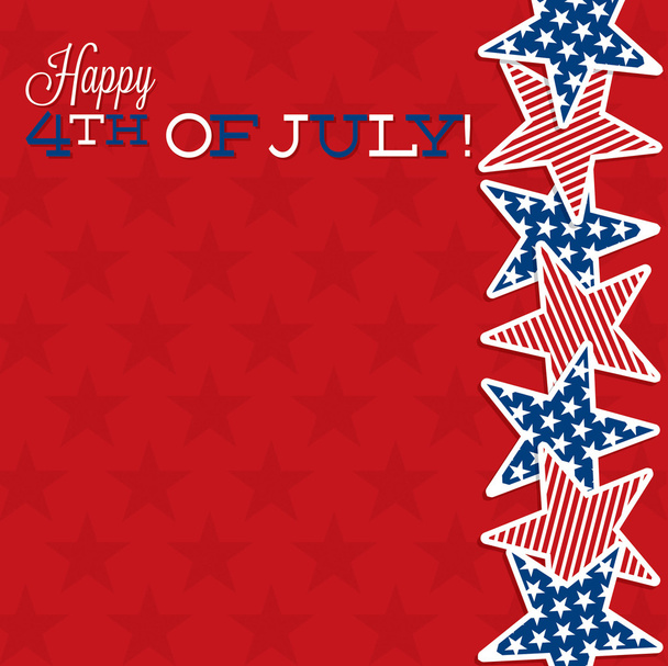 Line of stars with 4th of july sign - Vector, Image
